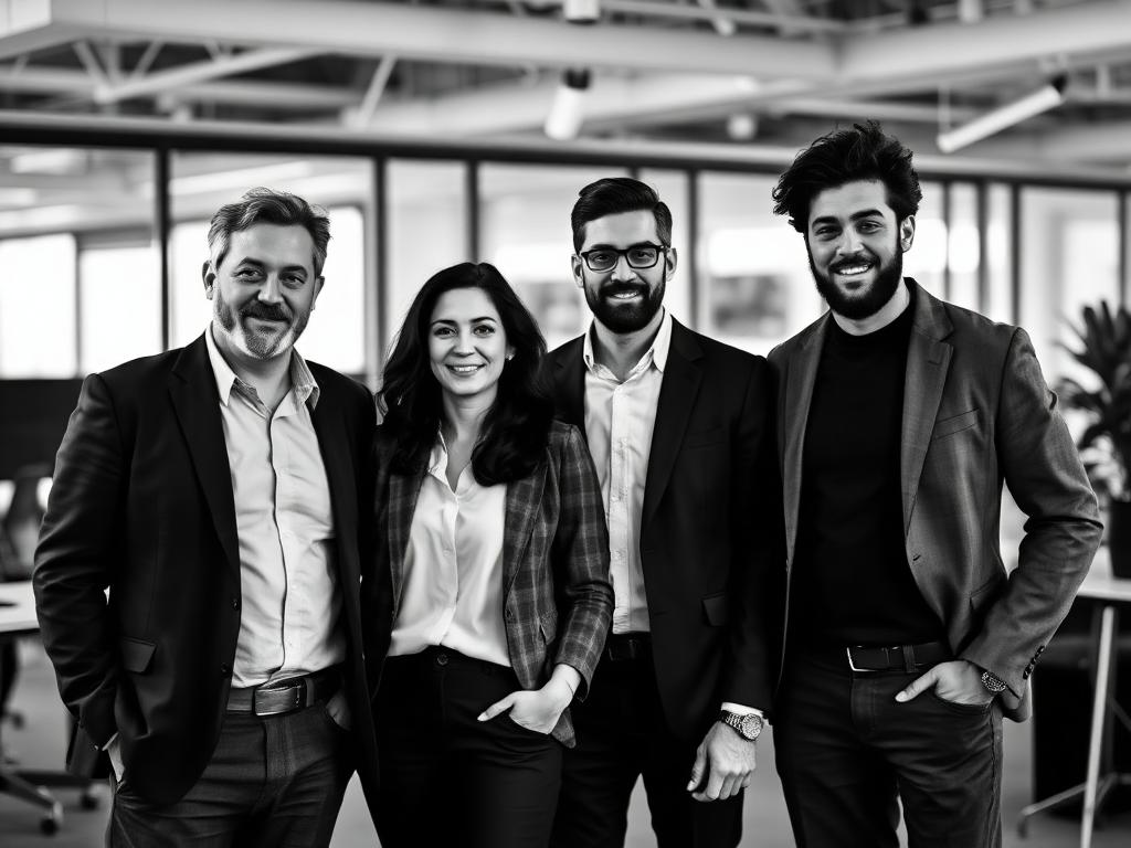 Three sales team members duplicated as a multi-avatar team